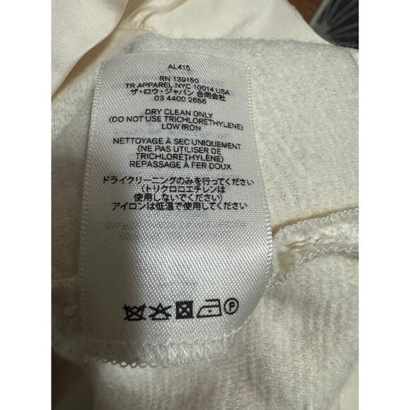 The Row Ivory Bouclé V-Neck Silk-Lined Top | Size Small Quiet Luxury Minimalist - Picture 8 of 8